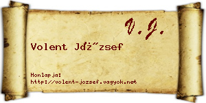 Volent József névjegykártya
